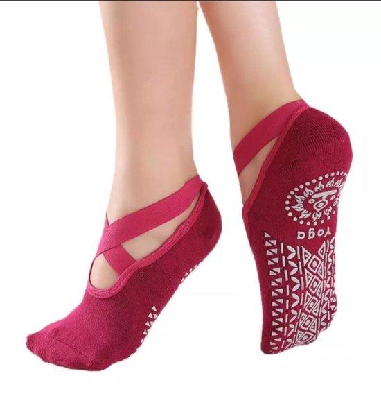 Jumada's - Yoga - antislip sokken voor Yoga en Pilates - Rood - Onesize