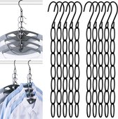 10stuks Metalen Ketting voor Kledinghangers - Ruimtebesparende Oplossing voor Jouw Garderobe-zwart
