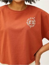 Koton 23YY59001232 Kinderen Vrouwen T-shirt Single - BRUIN - XS