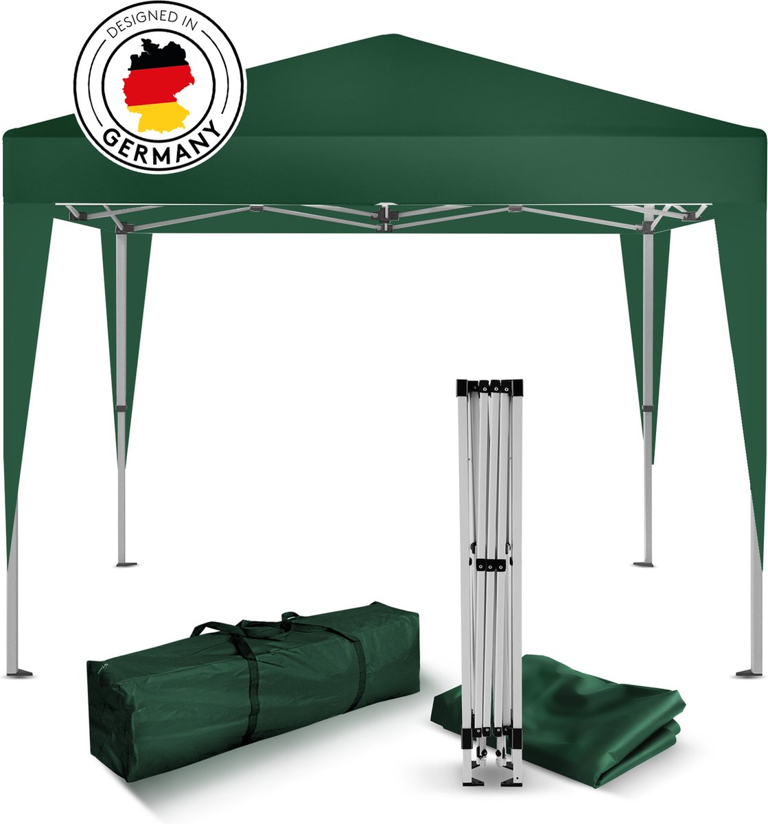 Bol.com Kronenburg Vouwtent Partytent 2 x 2m, Kleur Groen - Zonder Zijelement - Waterdicht Pavillon - UV-bescherming 50 aanbieding