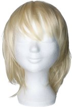 Paspop display etalage hoofd/mannequin - 30 cm - piepschuim - wit - voor hoeden/pruiken/accessoires