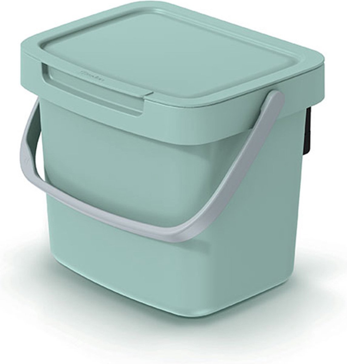 Goedkoopste Keden GFT aanrecht afvalbak - mintgroen - 3L - afsluitbaar - 19 x 17 x 15 cm - klepje/hengsel - afval scheiden