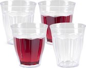 Plasticforte onbreekbare Picardi drinkglazen - 8x stuks - kunststof - transparant - 250 ml - camping/outdoor/kinderen - limonade glazen