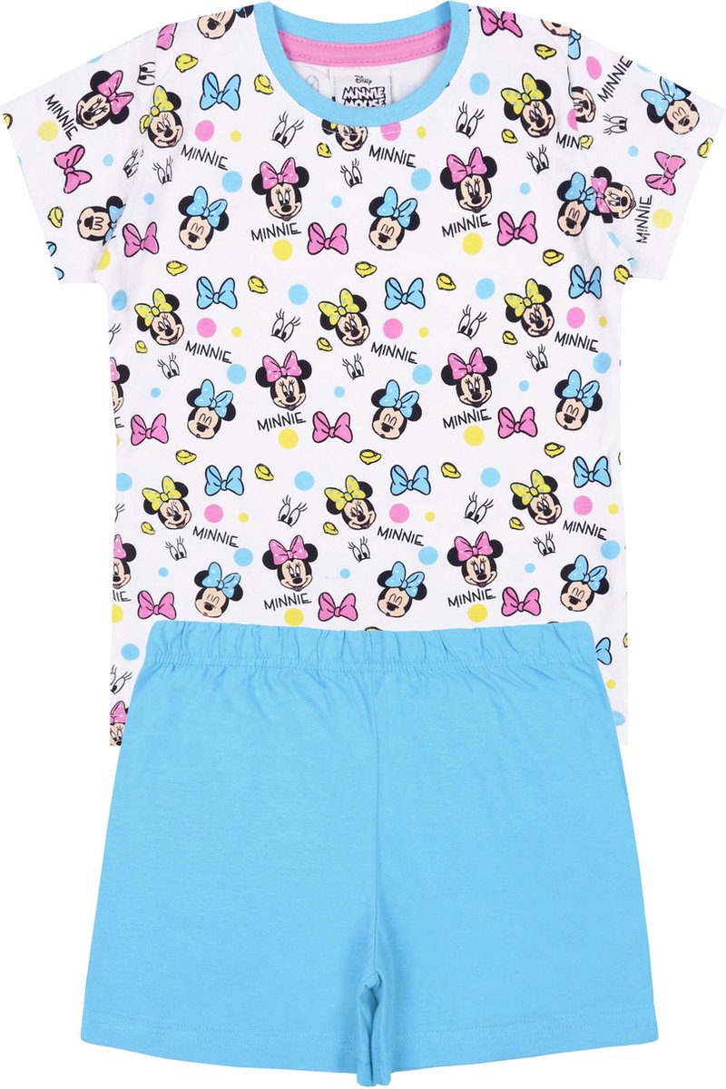 Disney Blauw-witte pyjama met terugkerend Mini Mouse DISNEY motief wit-blauwe