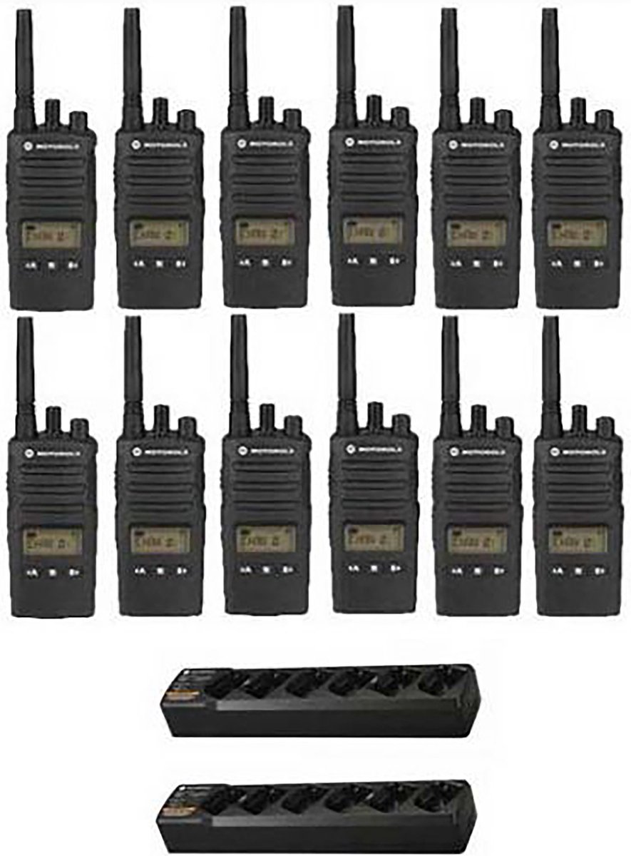 Set van 12 Motorola XT460 IP55 PMR446 Portofoon met 2 multiladers