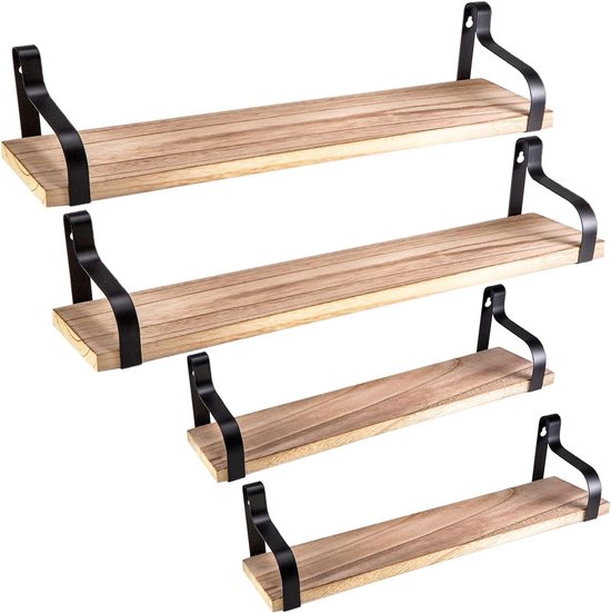 PHOENANCEE Zeshoekige Zwevende P0lanken, Houten Wandmontage, Zeshoekige