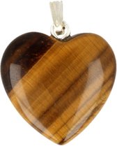 Tijgeroog hart hanger 20 mm