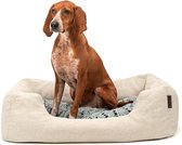 Pluizig Omkeerbaar Kussen - Knus Huisdierbed - Gemêleerd Design - Diepe Instap - Voor Honden & Katten - 80x60 cm - Zacht Hondenbed - Beige fluffy dog ​​bed