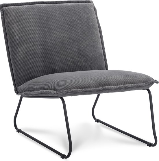 Fauteuil Coco 1 seater Ribstof Grey Frame Black