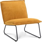 Icon Living - Fauteuil Coco - 1 zits - Ribstof Oker - Frame Zwart