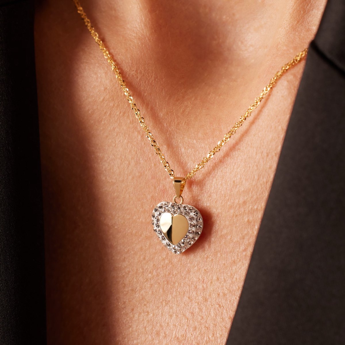 Jackie 14K Gold Double Bubble ketting van 14 karaat geelgoud • Goud