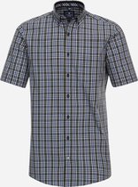 Redmond comfort fit overhemd - korte mouw - popeline - groen geruit - Strijkvriendelijk - Boordmaat: 47/48