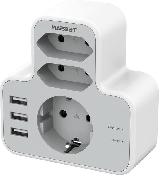 Adaptateur de voyage universel, prise 35 W avec ports de charge 2A3C, convertisseur de puissance, compatible avec les pays du monde entier, noir | Leroy Merlin