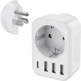 Bol.com Reisadapter netadapter - USA adapter Amerika Duitsland - stekker EU naar US type B - reisstekker voor USA Amerika - Cana... aanbieding