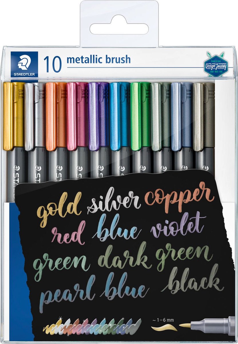 STAEDTLER metallic brush pen set 10 kleuren