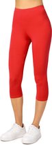 Merry Style MS-MS10-144-LE Dames Capri Leggings - Sport - Vrijetijdsbroek - 3/4 Lengte - Viscose - Sporbroek - Yogabroek - Rood - S