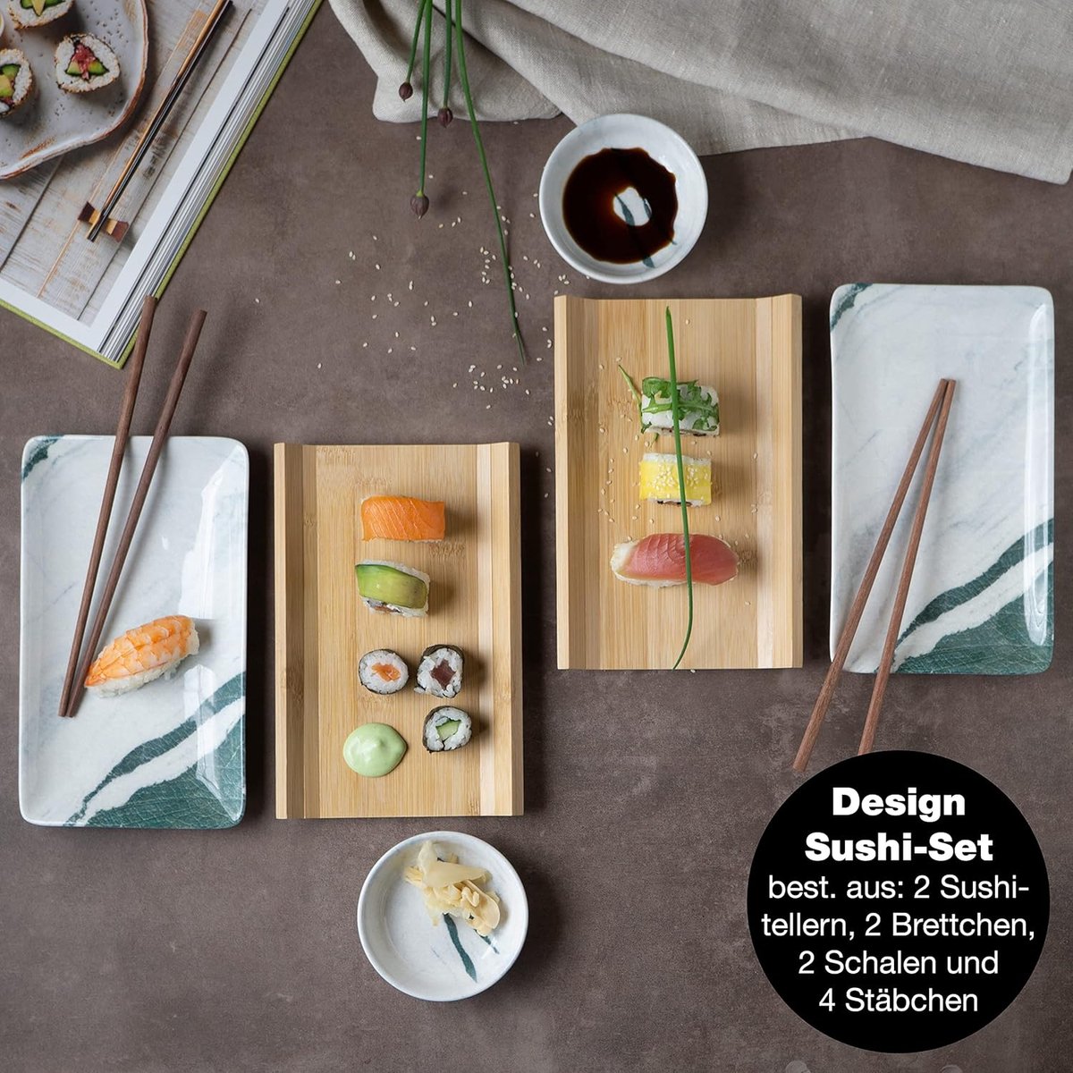 Sushi Gerechten Set - Eetstokjes Dienblad - Aziatische Gerechten Set