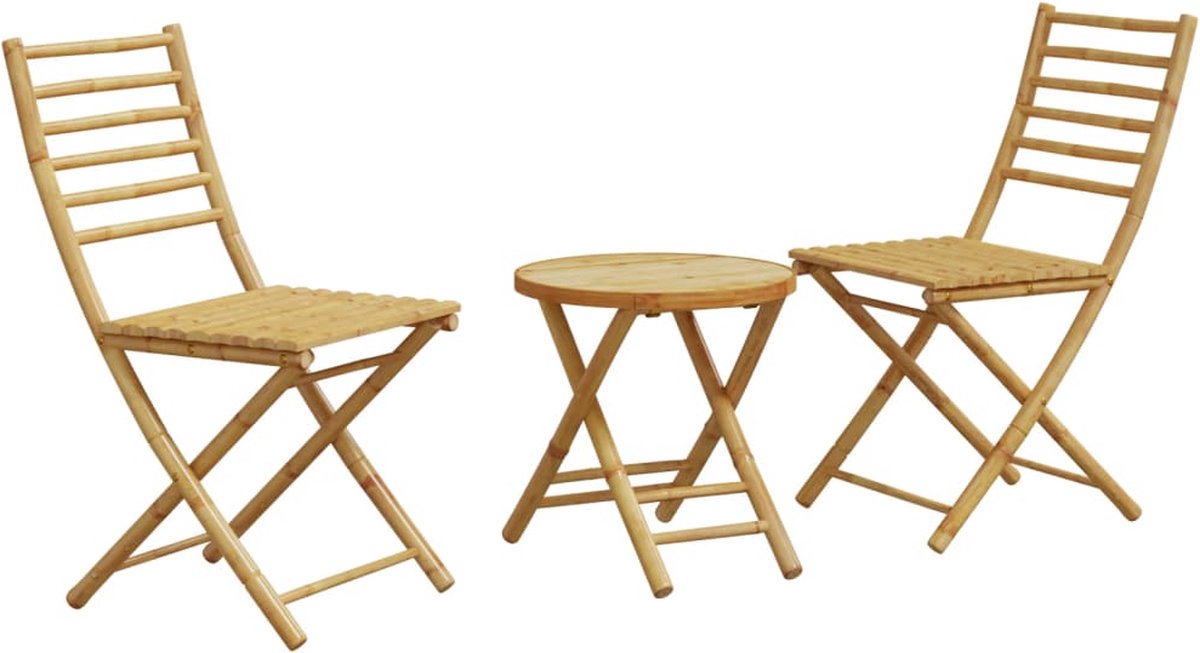 VidaXL 3-delige Bistroset bamboe
