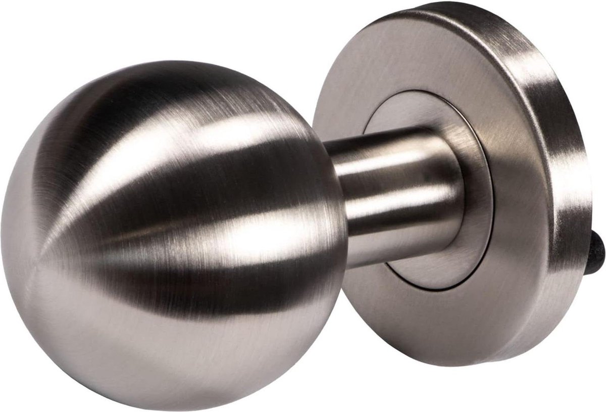 Moderne deurknop roestvrij staal kogelknop voordeur ronde rozet LDK 214 Ø 50 mm binnen en buiten 1 stuk