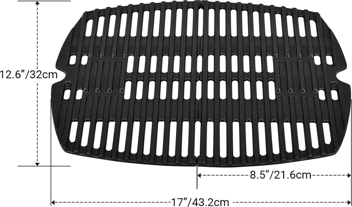 onlyfire Grillrost Gusseisen BBQ ersatzteil für Weber Q1000 Series, Q1000 Q1200, Q1400 Gasgrill