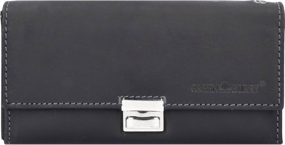 GREENBURRY kelnerportemonnee portemonnee Vintage Waiter Wallet Black zwart
