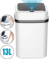 Bol.com Boncy® Premium Prullenbak met Sensor - Pedaalemmer Afvalbakje met Deksel - 13 Liter Afvalbak Badkamer WC Kamer of Aanrec... aanbieding