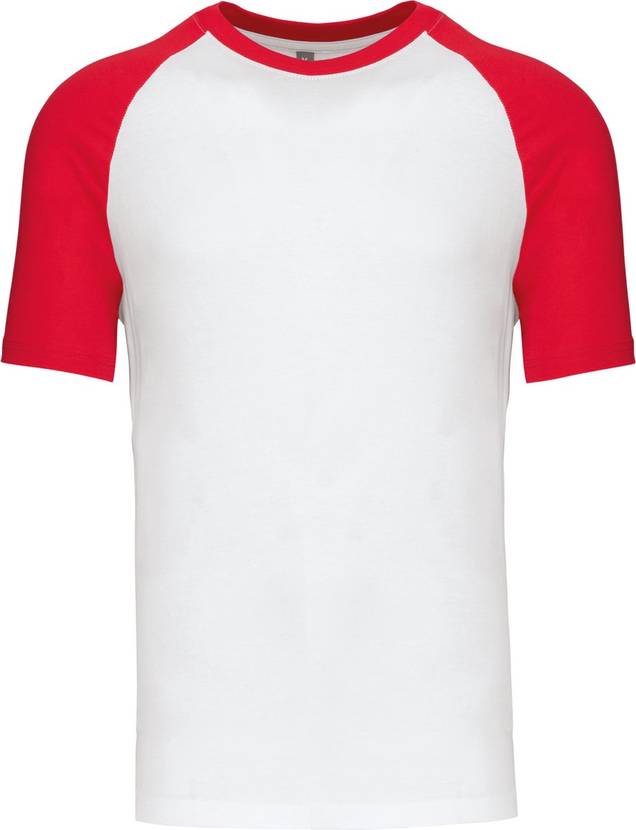 Kariban Baseball - Tweekleurig t-shirt K330 - White / Red - S
