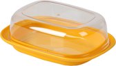Urban Living Beurrier avec couvercle - jaune/transparent - plastique - 17 x 12 x 6 cm - cuisine/table