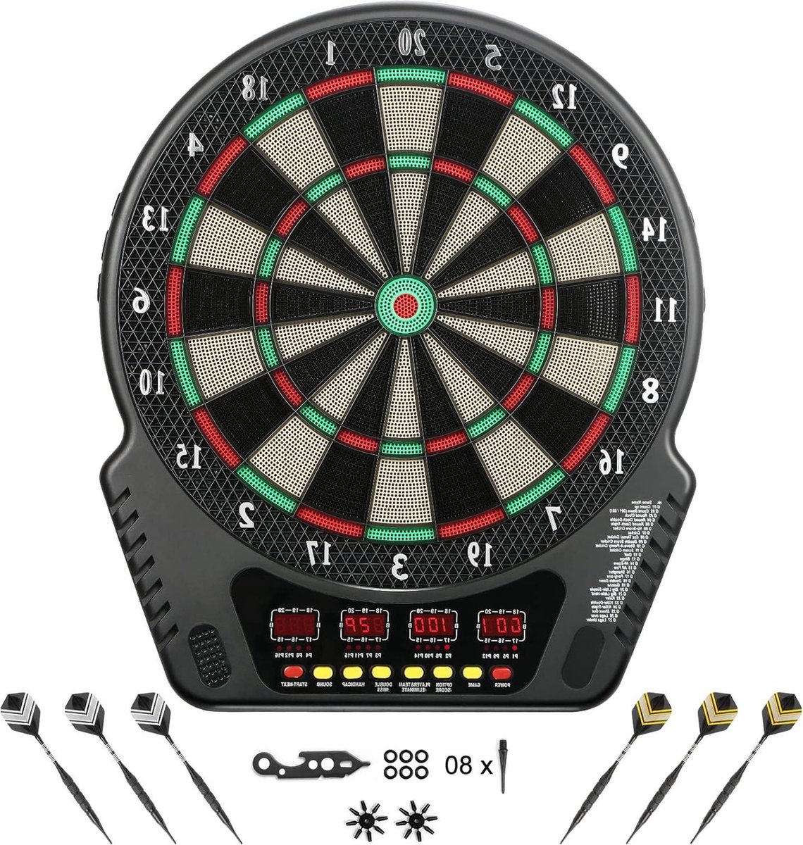 Elektrisch dartbord - innovatieve dartautomaat met 27 spelletjes - 243 variaties - geschikt voor 1 tot 8 spelers - feestjes en spelavonden - AJOXEL Dartbord