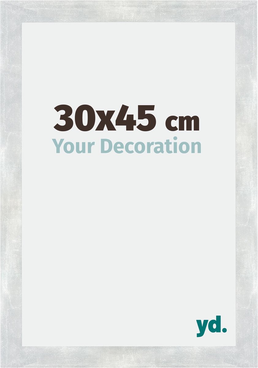 yd. Your Decoration - Fotolijst 30x45 cm - MDF - Zilver Glanzend Vintage - Mura