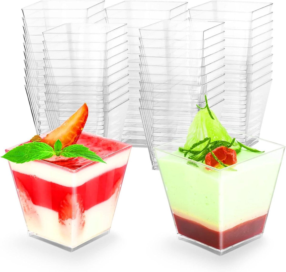 Dessert Cups - 50st WEST STORY 240ml - Geen deksels en Lepels