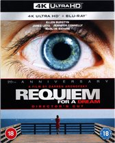 4K Ultra HD Blu-ray hoes met een close-up van een oog en tekst: 20th Anniversary Requiem for a Dream Director's Cut