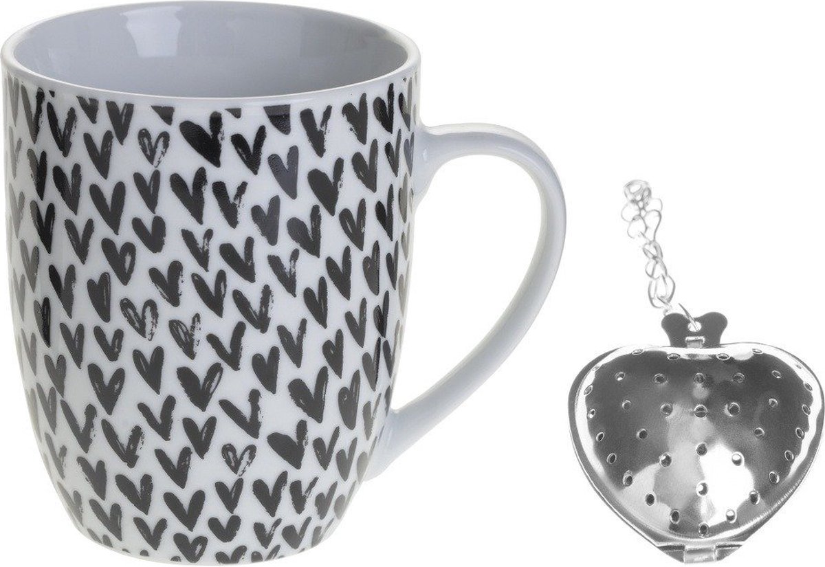 Theekop met infuser, porselein, 360 ml