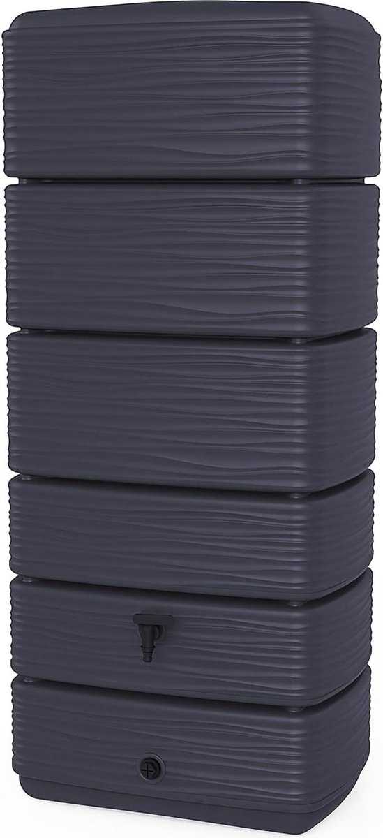 Regenton Eco Regenwater-wandtank 300 liter grafiet antraciet vulautomaat waterkraan Regenton