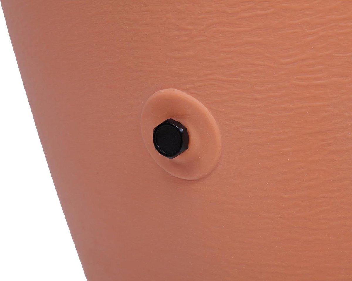 Regenton Regenwateropslag tank terracotta 360 l kunststof watertank met 2 kranen en bloempotten Regenton