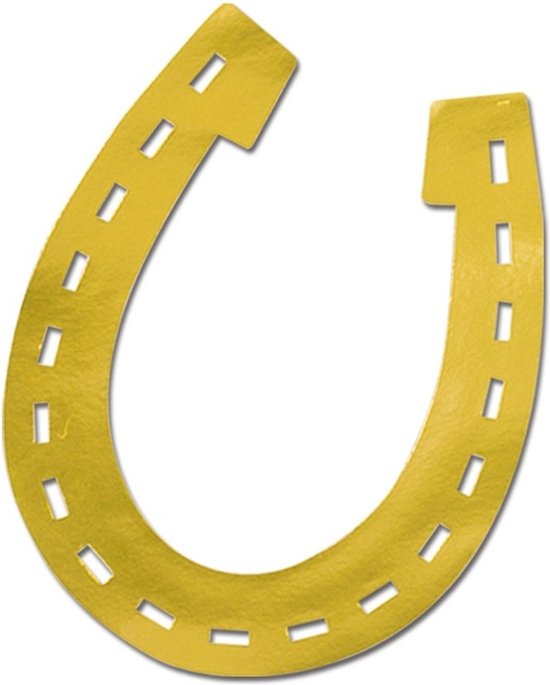 Décoration de fers à cheval dorés en karton 43 cm - 2x - Thème cowboy du Far West Western - décorations/accessoires de fête