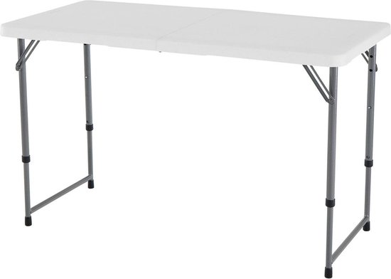 Lifetime Kunststof klaptafel en campingtafel, 122 x 61 x 86 cm, tuintafel en vouwtafel, wit