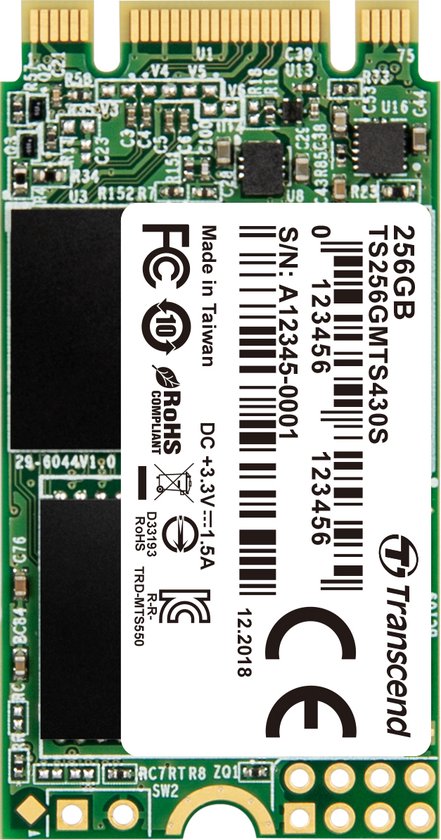 Transcend TS256GMTS430S – SATA M.2 SSD 2242 harde schijf – 256 GB