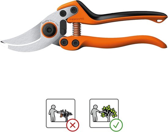 Bypass snoeischaar voor jong hout - hoogwaardig staal - lengte 21 cm - zwart oranje van Fiskars — afbeelding 5