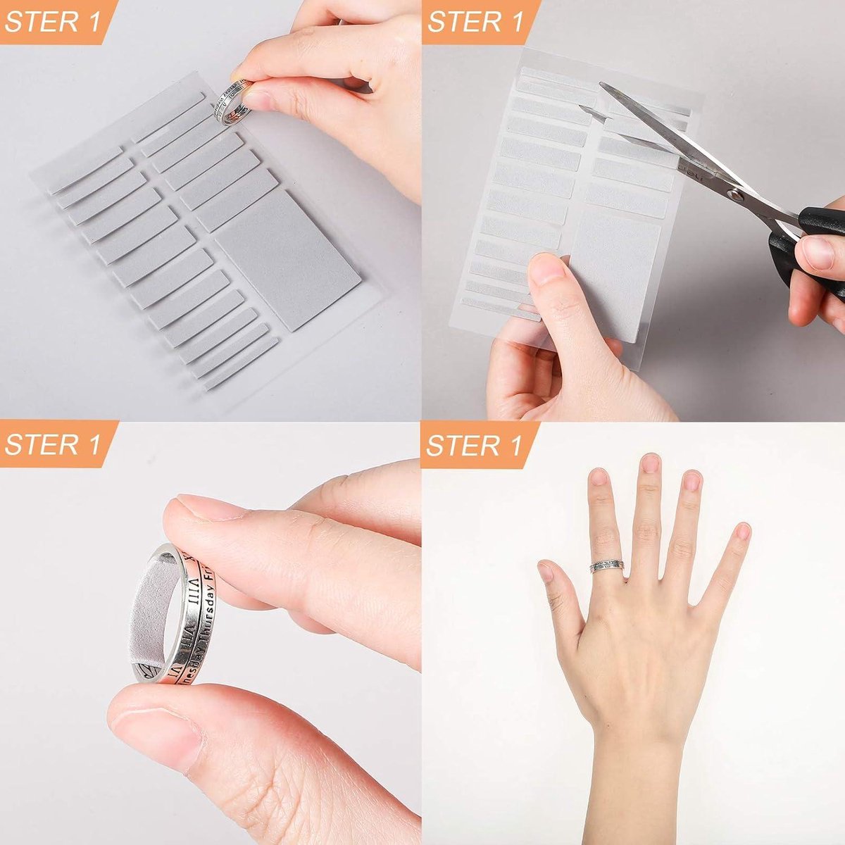 alwaiiz 20 stuks ringverkleiners, onzichtbaar, ring voor grote ringinzet, ringverkleining, geschikt voor heren- en damesringen, hars