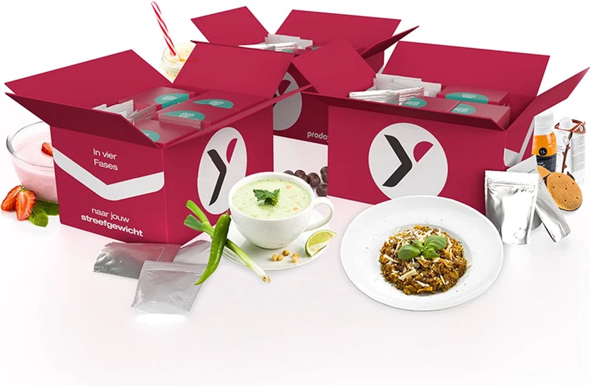 Goedkoopste Proday - Makkelijk en gezond afvallen - Proteine dieet 28-daags premium pakket - Eiwitrijk & Koolhydraatarm - 28 dagen - 159 dieetproducten