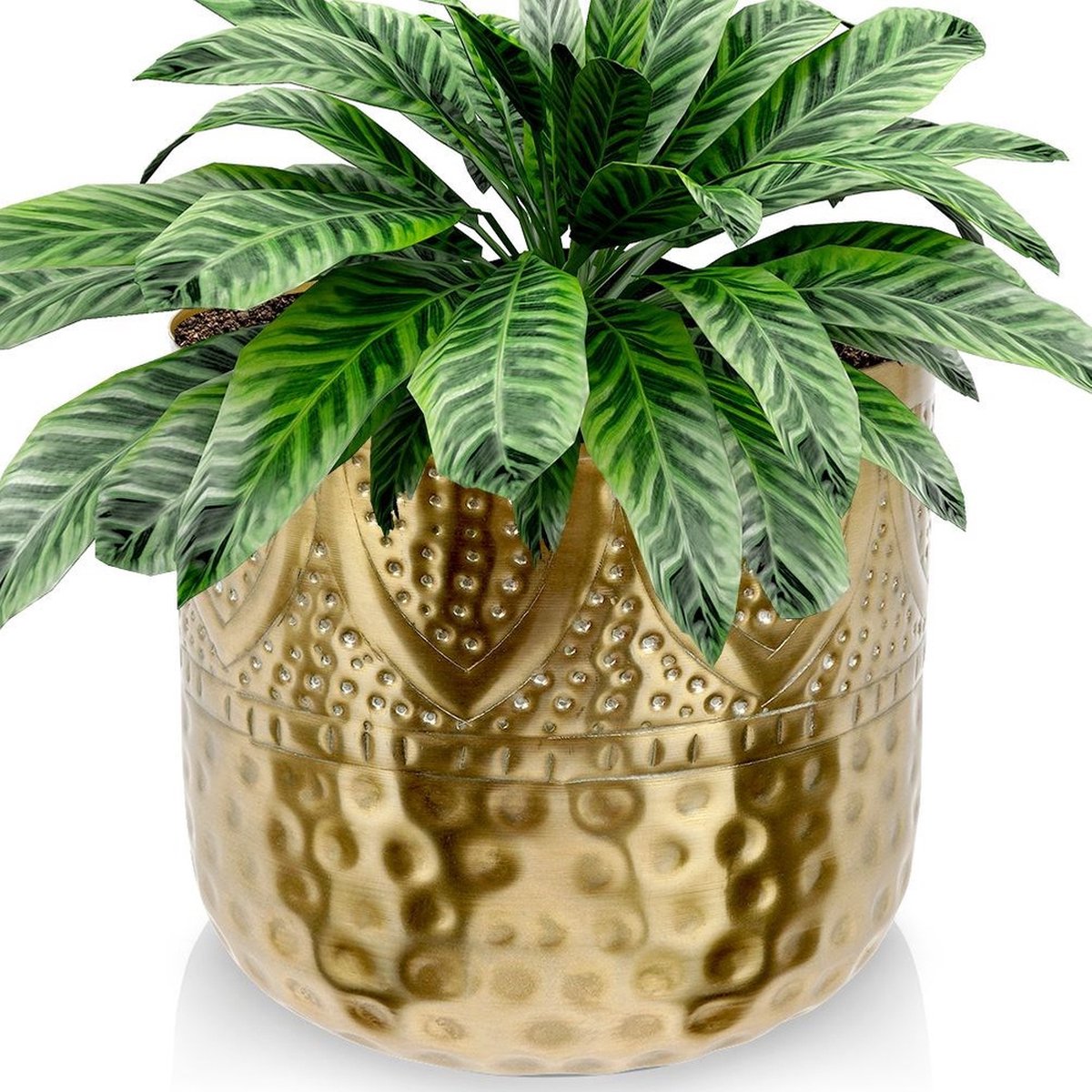 Bloempot Metaal Gouden 19x18 cm - Plantenstandaard - Plantenmand - voor Planten - Bloemen