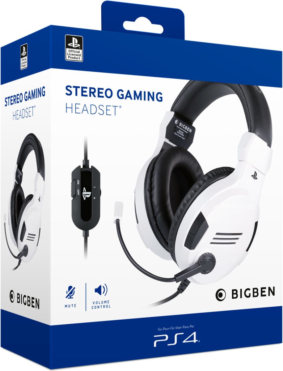 Bigben Stereo Gaming Headset V3 - PS5 & PS4 - Wit thumbnail 5