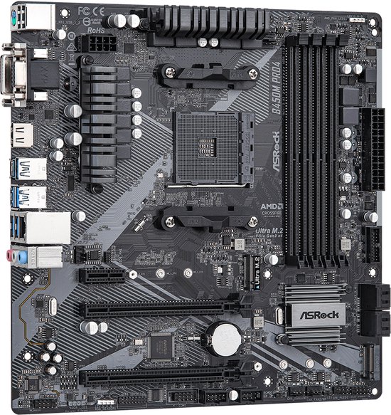 Asrock B450M Pro4 R2.0 Motherboard - AMD B450 Socket AM4