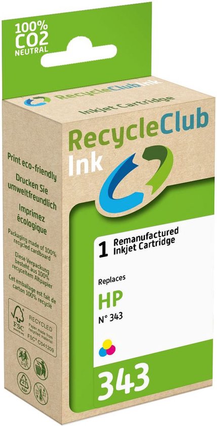 Foto: Recycleclub cartridge compatibel met hp 343 kleur k20217rc