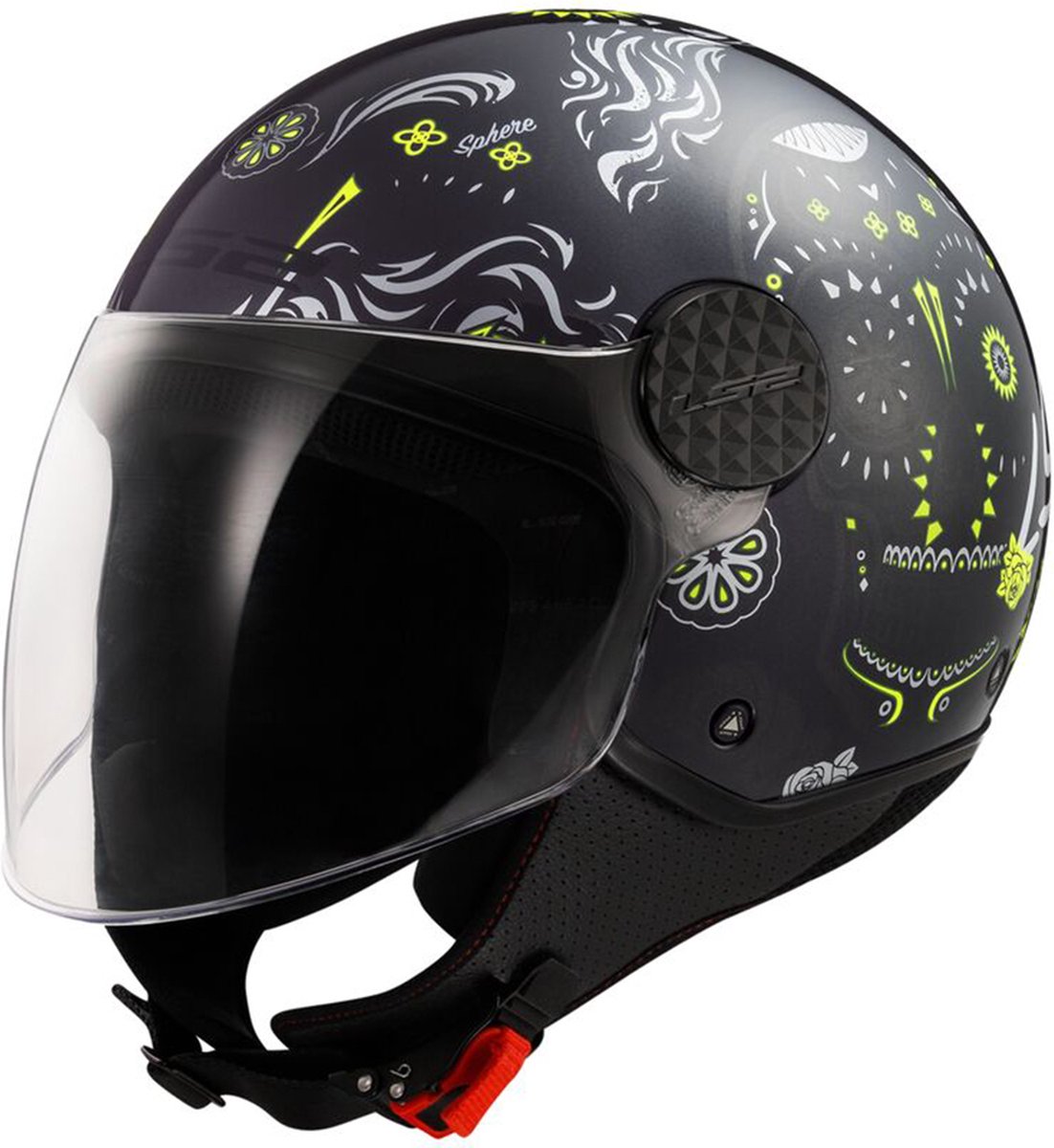 LS2 Helm Sphere Lux II Maxca OF558 zwart / fluor geel maat XXL