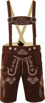 Benelux Wears / Lederhosen - Fancy Necessities - Oktoberfest - Carnavalskleding - Heren - Bierfeest - Verkleedkleding - Velvet - Kort - Bruin - Maat 60 (Volg onze maattabel)