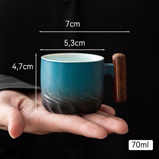 Espressokopjes, 60 ml, mini-espressokopjes met handvat, premium