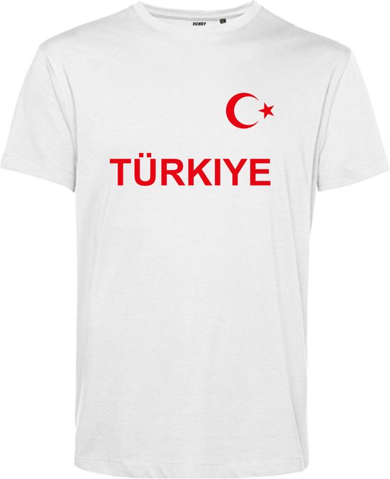 T-shirt Turquie | Championnat d'Europe 2024 |Tee-shirt Turquie | Chemise drapeau Turquie | Blanc | taille L.