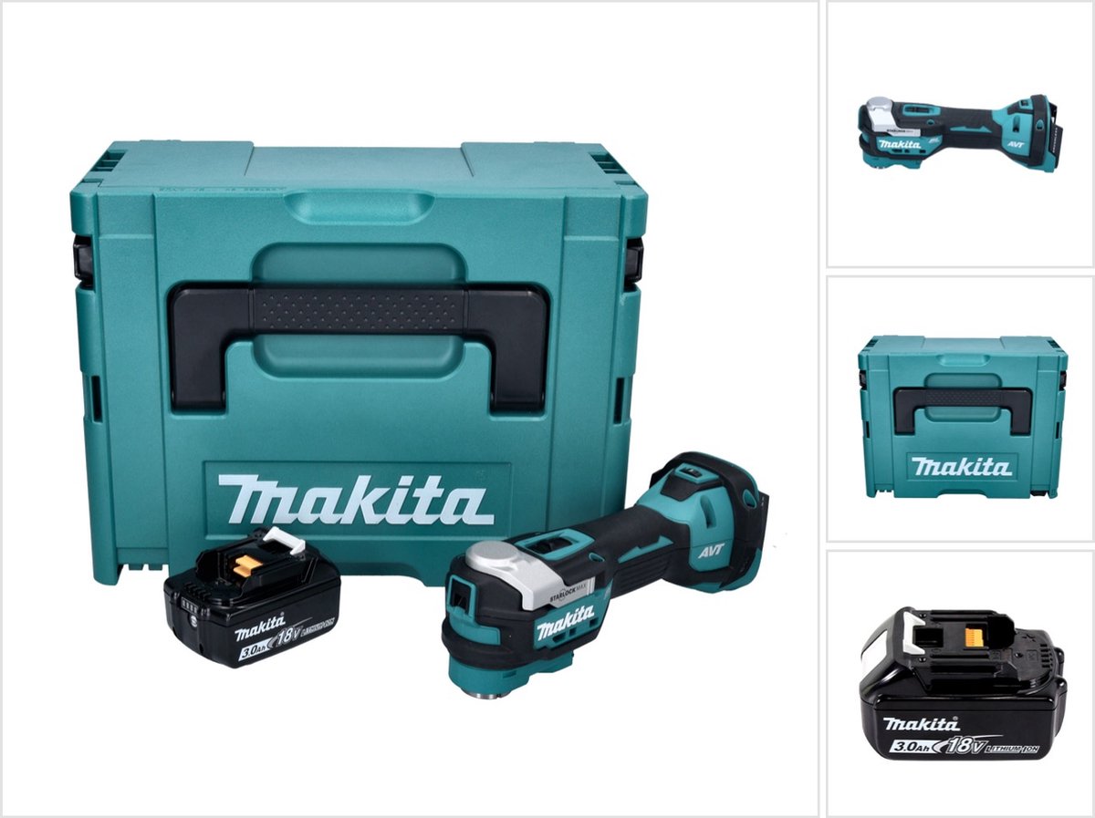 Makita DTM 52 F1J accu multifunctioneel gereedschap 18 V Starlock Max Brushless + 1x accu 3,0 Ah + Makpac - zonder oplader